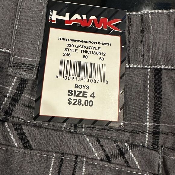 Tony Hawk Shorts Boys Size 4 Skater Skateboarder Bermuda Checkered Y2K Gargoyle - Picture 3 of 5